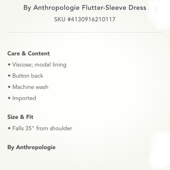 Anthropologie Flutter Sleeve Dress - Picture 7 of 7
